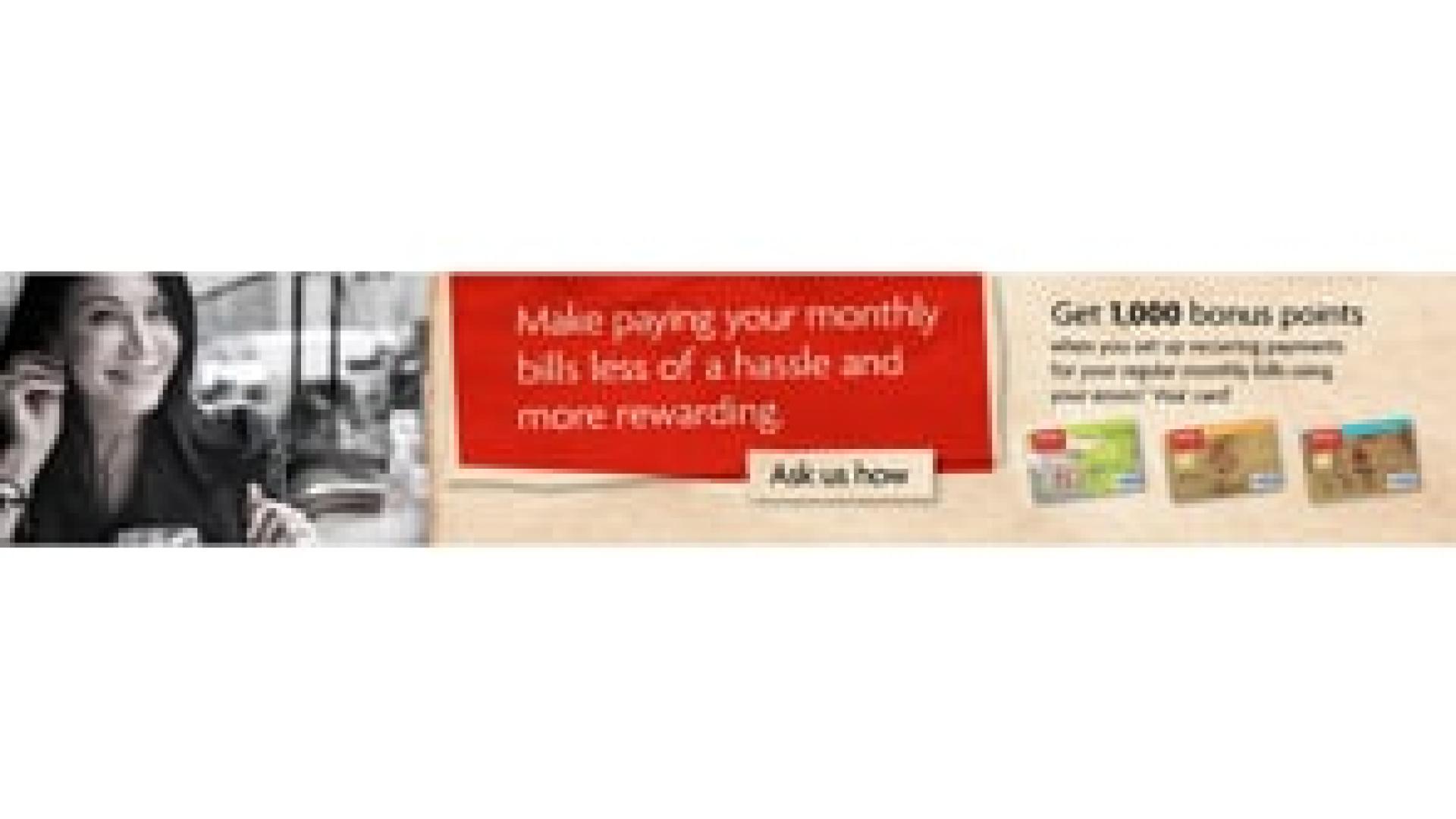 Preview image for the video "Vancity Visa - Recurring Payments Campaign in-branch digital display (no audio)".